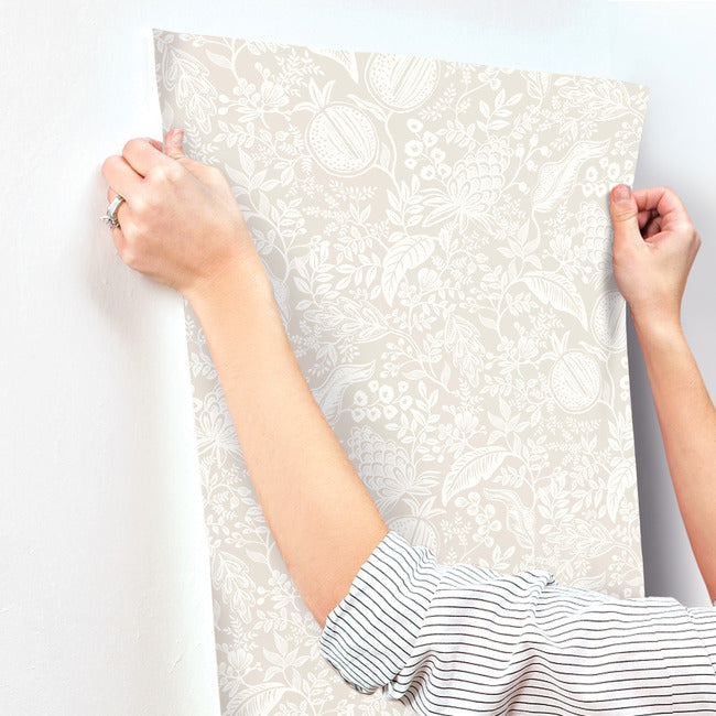 Rifle Paper Co Pomegranate Wallpaper - Beige & White