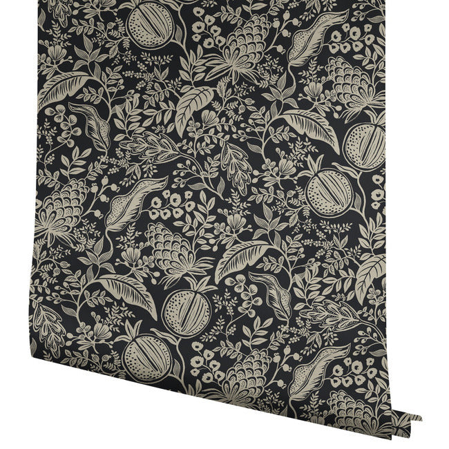 Rifle Paper Co Pomegranate Wallpaper - Black & Linen
