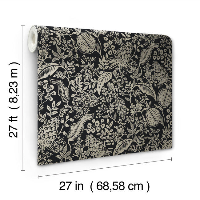 Rifle Paper Co Pomegranate Wallpaper - Black & Linen