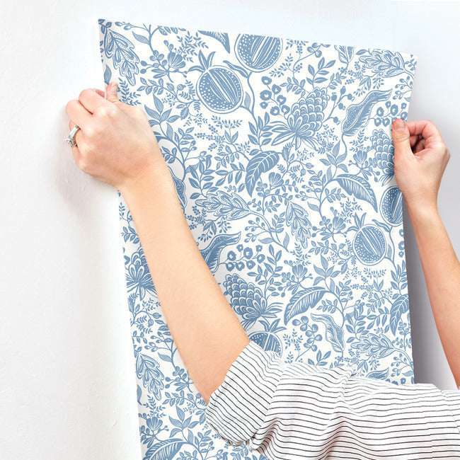 Rifle Paper Co Pomegranate Wallpaper - White & Blue