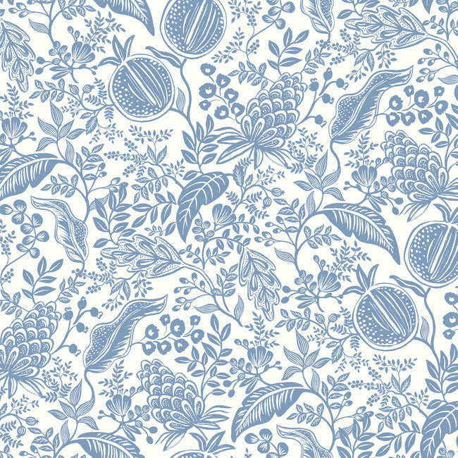 Rifle Paper Co Pomegranate Wallpaper - White & Blue