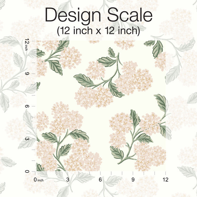 Rifle Paper Co Hydrangea Wallpaper - White & Blush