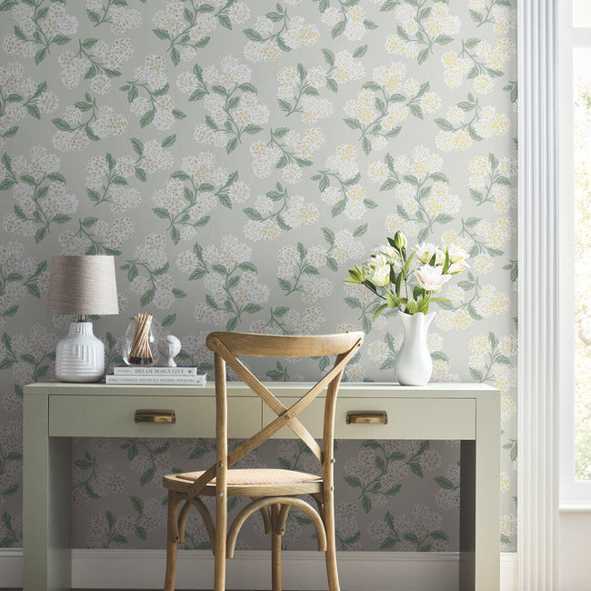 Rifle Paper Co Hydrangea Wallpaper - Linen