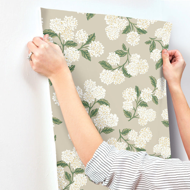 Rifle Paper Co Hydrangea Wallpaper - Linen