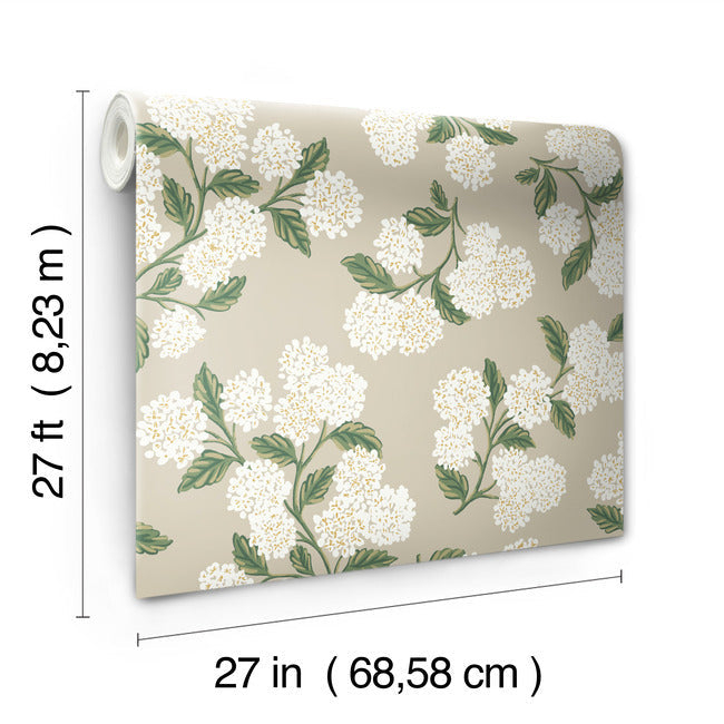 Rifle Paper Co Hydrangea Wallpaper - Linen