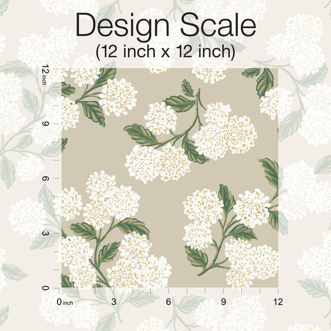 Rifle Paper Co Hydrangea Wallpaper - Linen