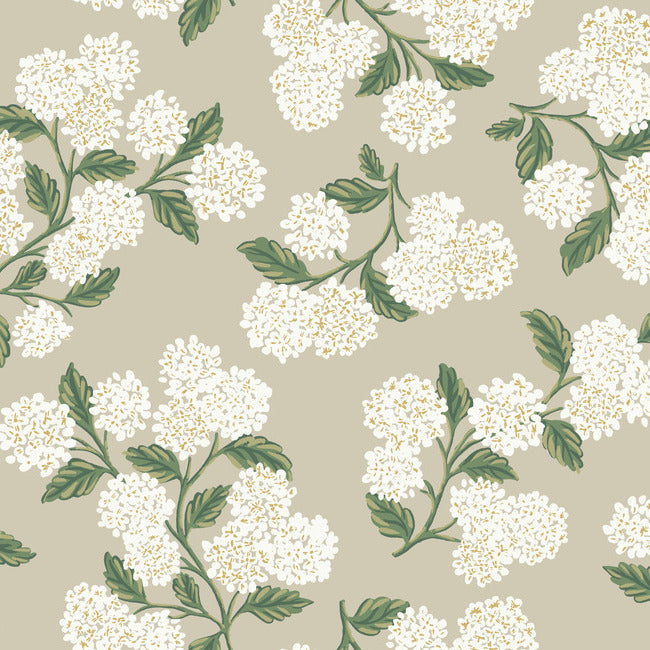 Rifle Paper Co Hydrangea Wallpaper - Linen