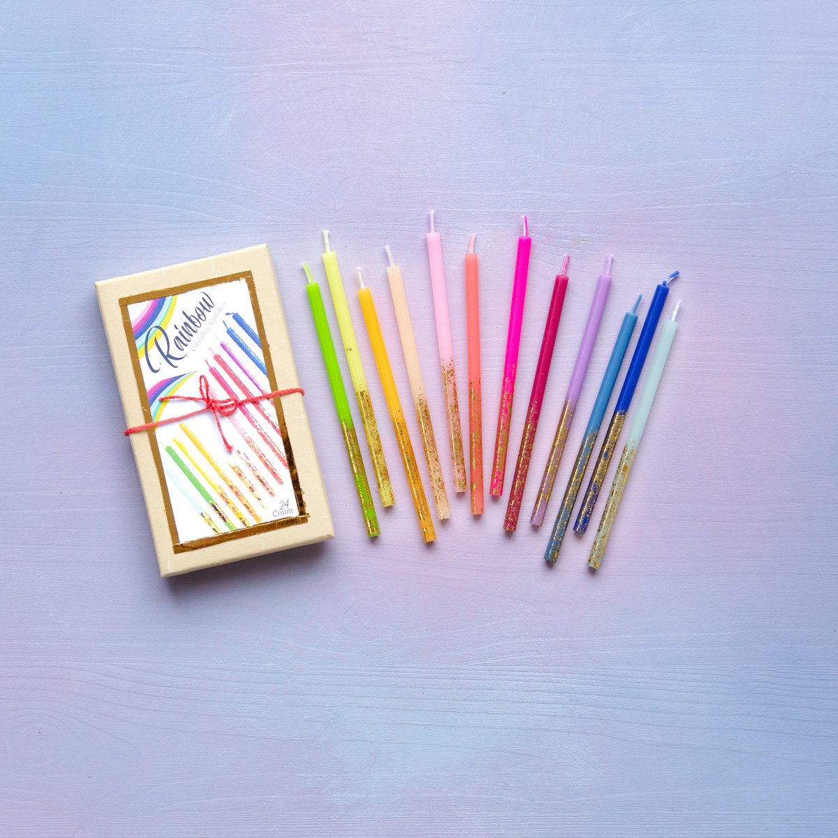 Rainbow Birthday Candles - Set of 24