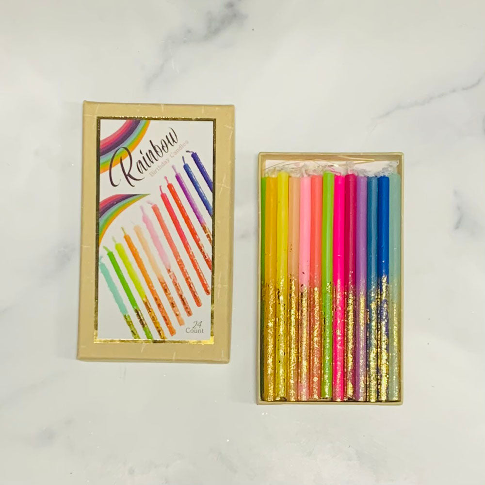 Rainbow Birthday Candles - Set of 24