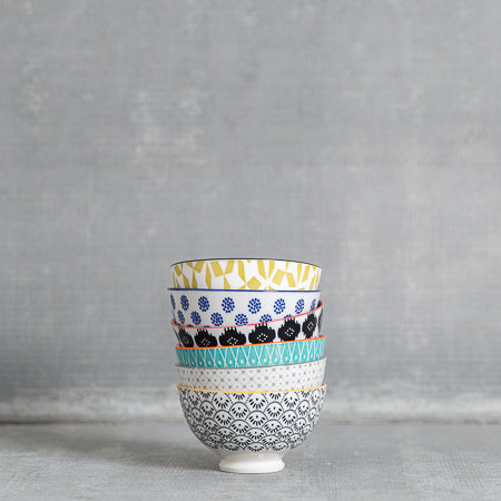 Coupe Stamped Bowl - Blue Dot
