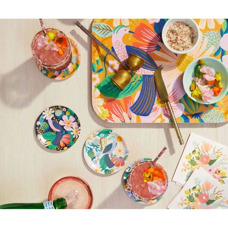 Rifle Paper Co Bent Ply Coasters - Dovecote