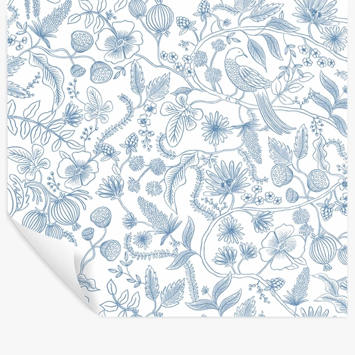 Rifle Paper Co Aviary Peel & Stick Wallpaper - Blue & Cream