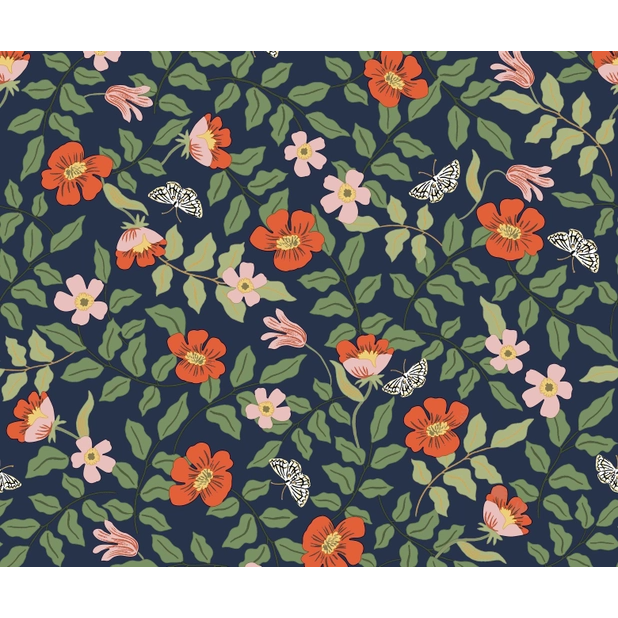 Rifle Paper Co Primrose Peel & Stick Wallpaper - Rose & Navy