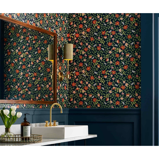 Rifle Paper Co Primrose Peel & Stick Wallpaper - Rose & Navy