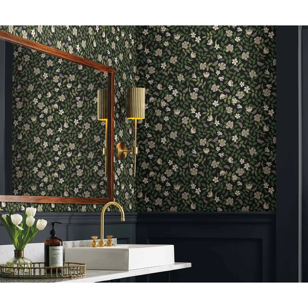 Rifle Paper Co Primrose Peel & Stick Wallpaper - Linen & Black