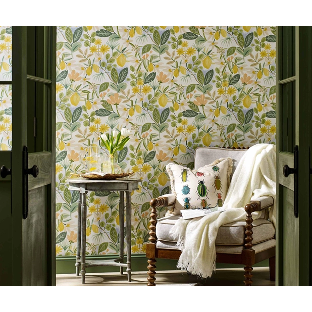 Rifle Paper Co Amalfi Peel & Stick Wallpaper - Blush & Green