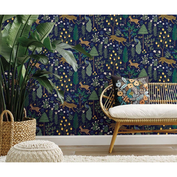 Rifle Paper Co Menagerie Peel & Stick Wallpaper - Navy