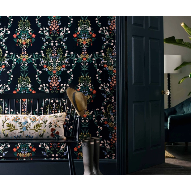 Rifle Paper Co Luxembourg Peel & Stick Wallpaper - Black Multi