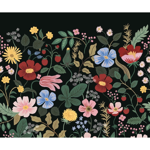 Rifle Paper Co Strawberry Fields Peel & Stick Mural - Black