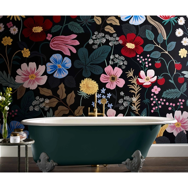 Rifle Paper Co Strawberry Fields Peel & Stick Mural - Black