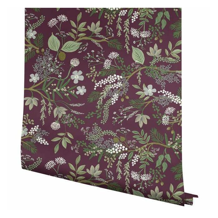 Rifle Paper Co Juniper Forest Wallpaper - Burgundy