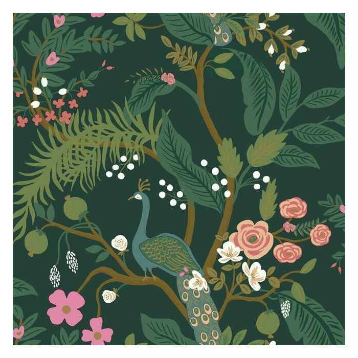 Rifle Paper Co Peacock Wallpaper - Emerald