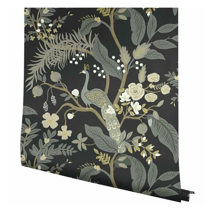 Rifle Paper Co Peacock Wallpaper - Black