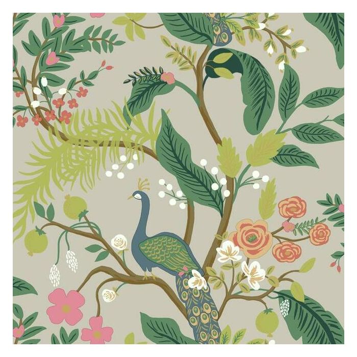 Rifle Paper Co Peacock Wallpaper - Linen