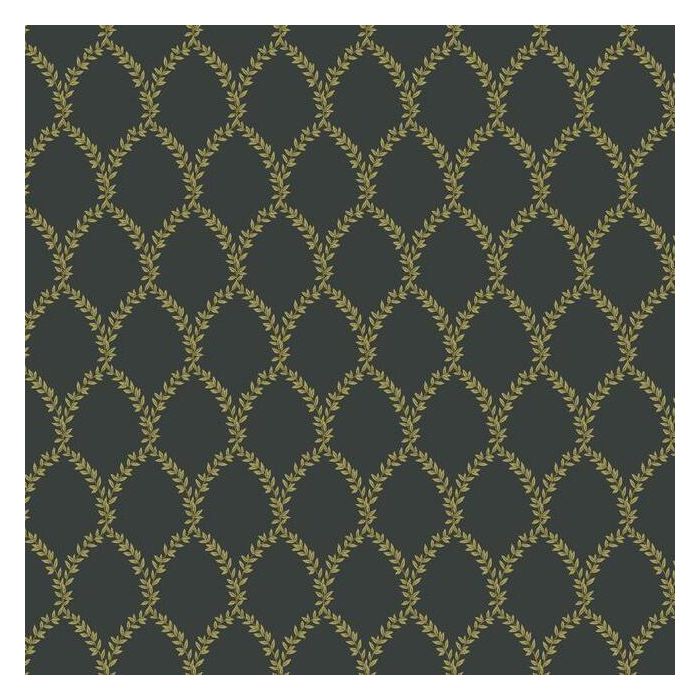 Rifle Paper Co Laurel Wallpaper - Metallic Gold & Black