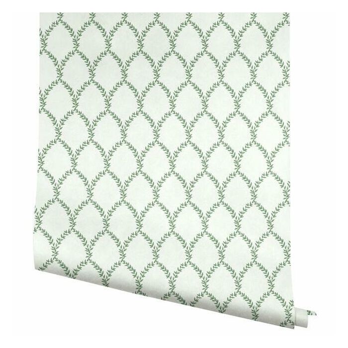 Rifle Paper Co Laurel Wallpaper - Green & White