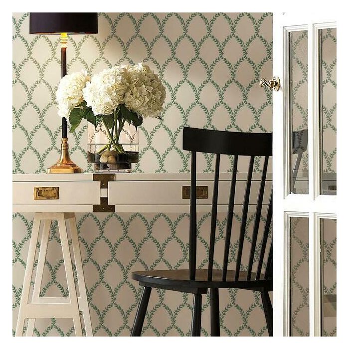 Rifle Paper Co Laurel Wallpaper - Green & White