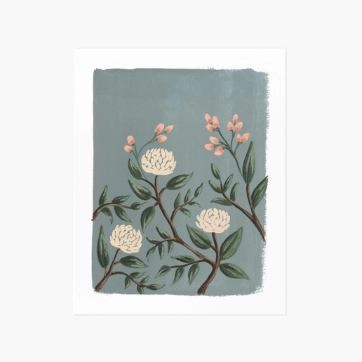 Rifle Paper Co 8x10 Art Print - Painted Peonies Slate