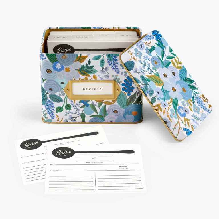 Rifle Paper Co Recipe Box - Garden Party Blue