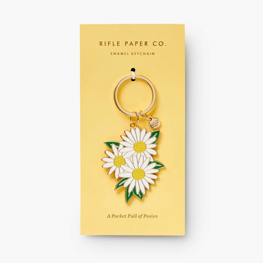 Rifle Paper Co Enamel Keychain - Daisies