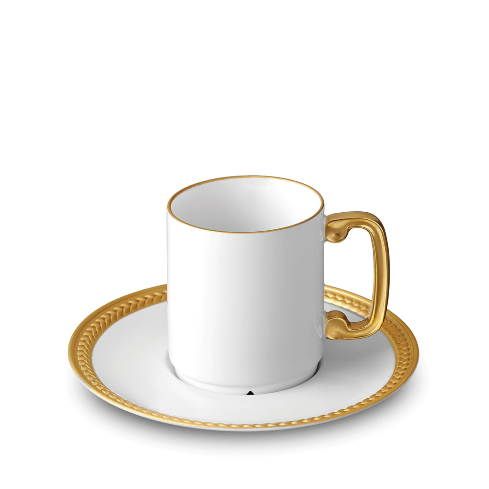 Soie Tressée Espresso Cup & Saucer Set - Gold