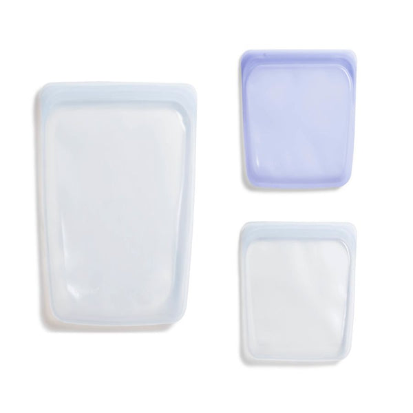 Stasher Starter 3 Pack Bundle - Clear & Lavender