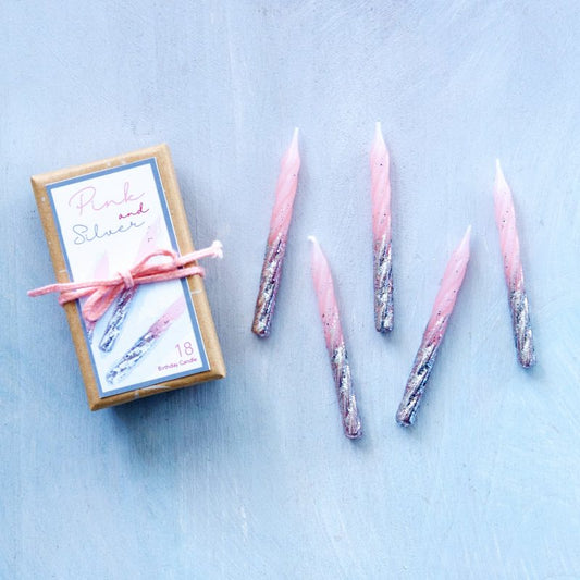 Silver Pink Petite Candles