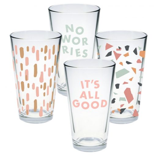Pink Lines Pint Glass