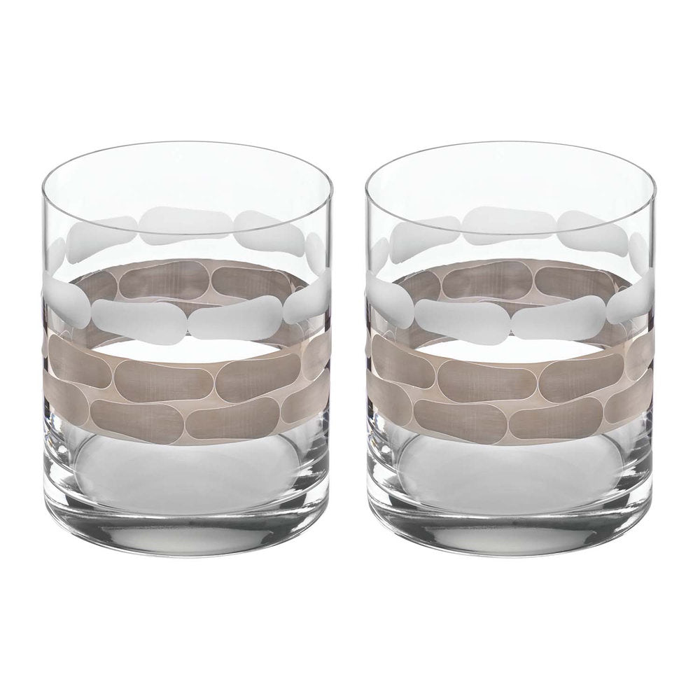 Truro Double Old Fashioned Glass Set - Platinum