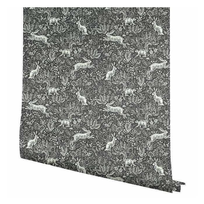 Rifle Paper Co Fable Wallpaper - Black & White