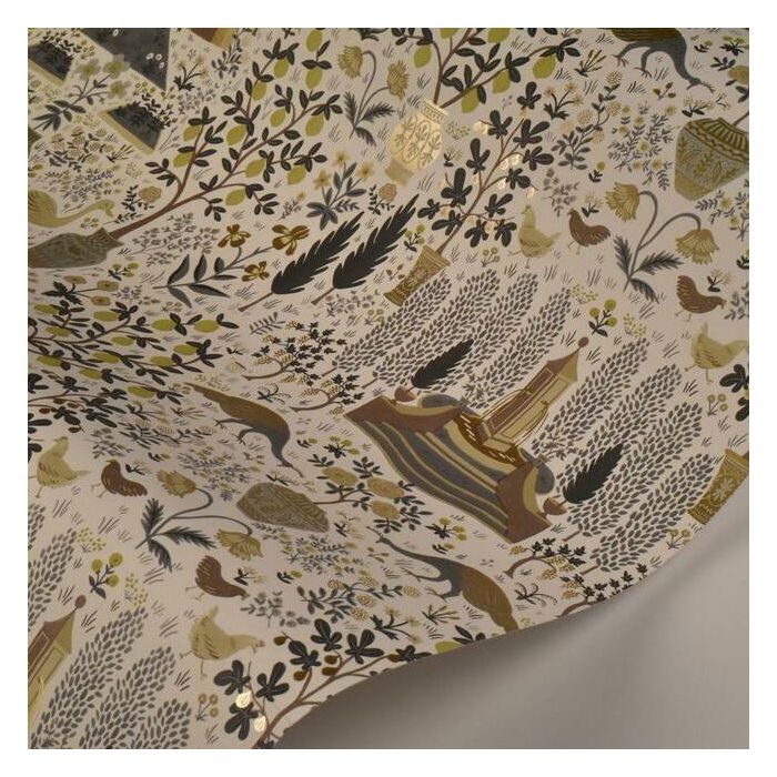 Rifle Paper Co Camont Wallpaper - Linen & Metallic Gold