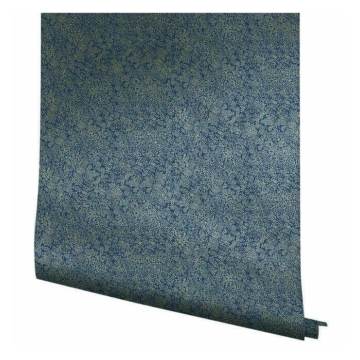 Rifle Paper Co Champagne Dots Wallpaper - Metallic Gold & Navy