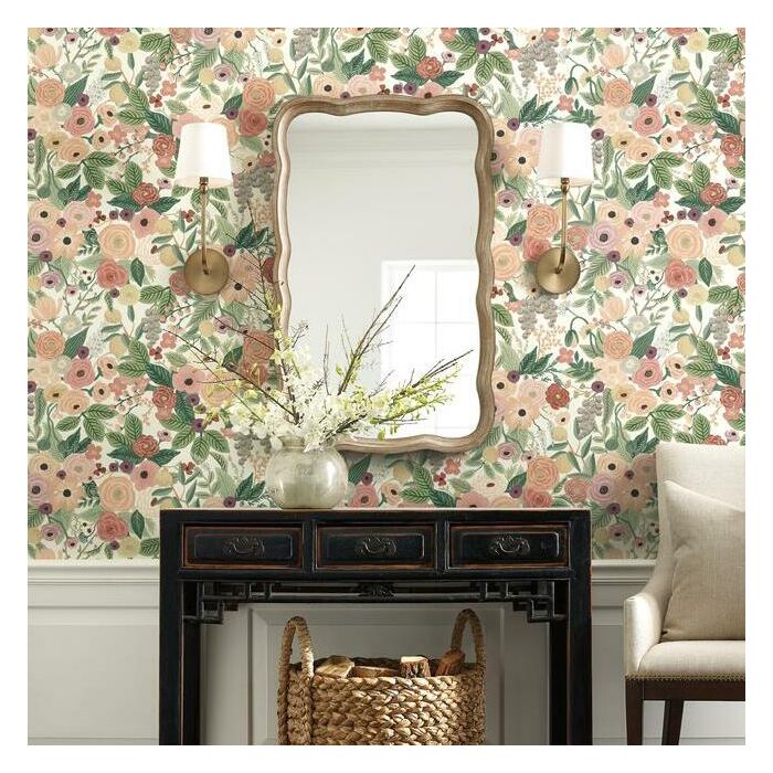 Rifle Paper Co Garden Party Peel & Stick Wallpaper - Burgundy Multi