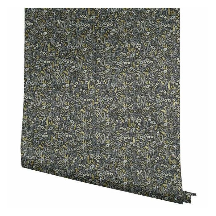 Rifle Paper Co Tapestry Wallpaper - Black Linen