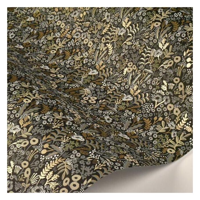 Rifle Paper Co Tapestry Wallpaper - Black Linen