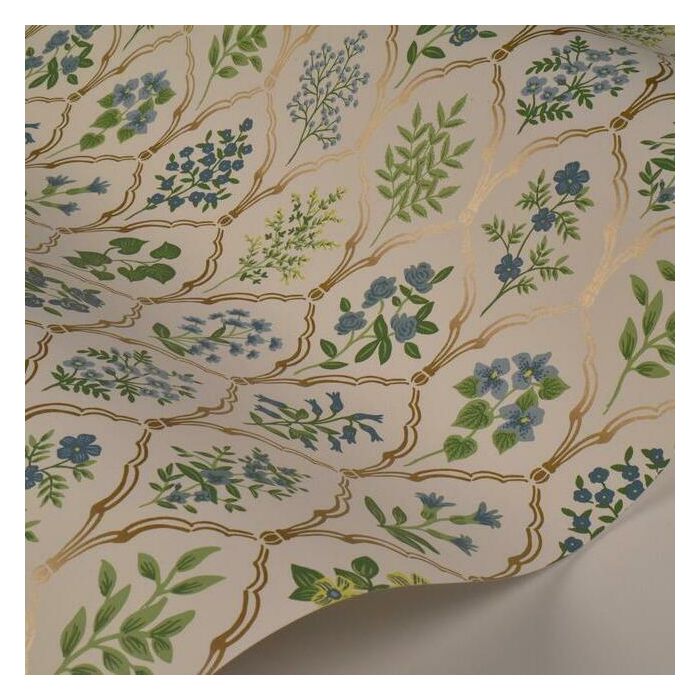 Rifle Paper Co Hawthorne Wallpaper - Blue & Green