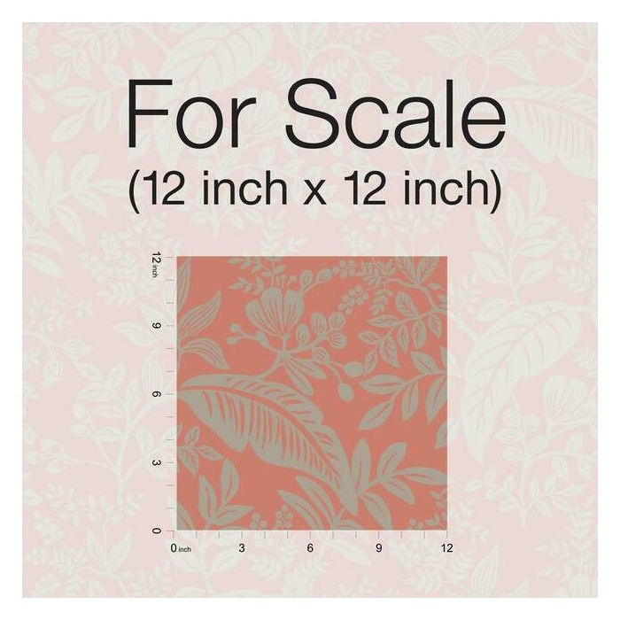 Rifle Paper Co Canopy Wallpaper - Rose & Metallic Silver