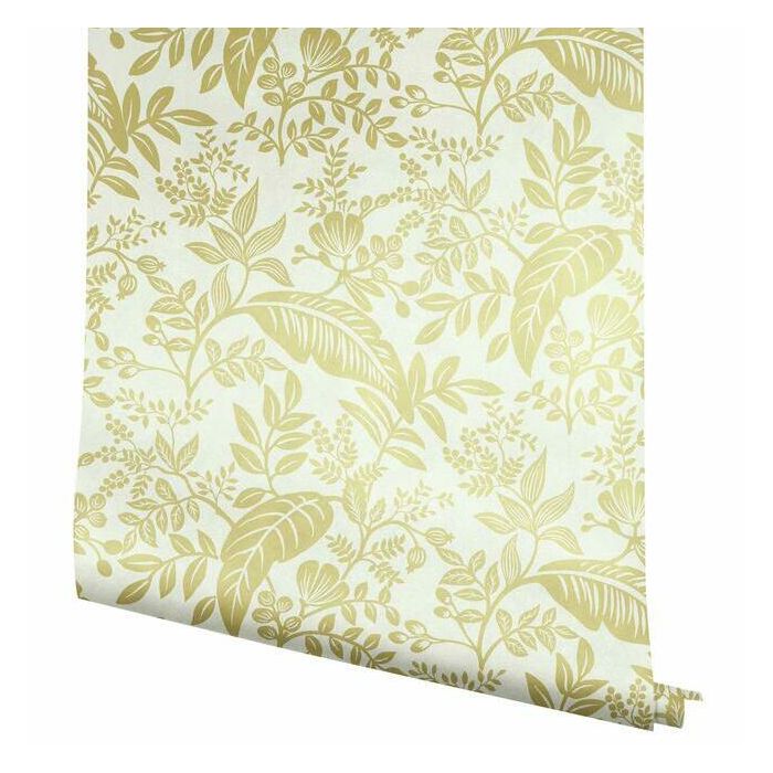 Rifle Paper Co Canopy Wallpaper - Metallic Gold & White