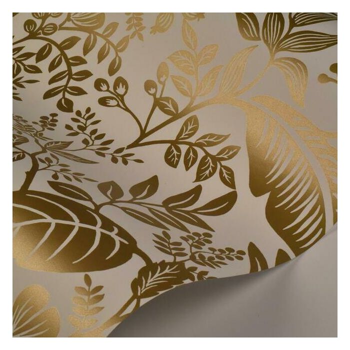 Rifle Paper Co Canopy Wallpaper - Metallic Gold & White