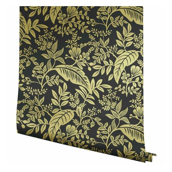 Rifle Paper Co Canopy Wallpaper - Metallic Gold & Black